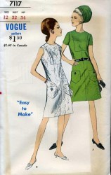 7117 67 VOGUE SEAMED DRESS SLVS OR NOT PATTERN 14 34